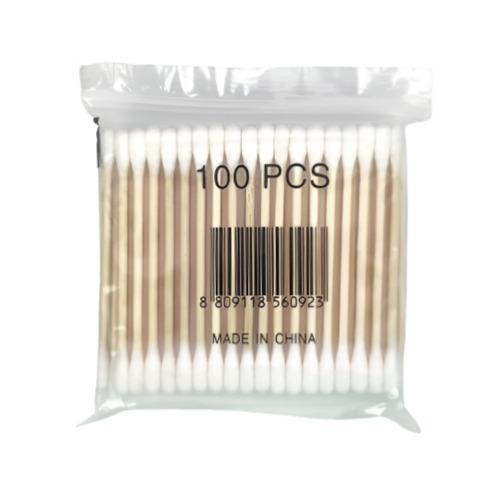 고급 천연솜 대나무 면봉 리필 100개